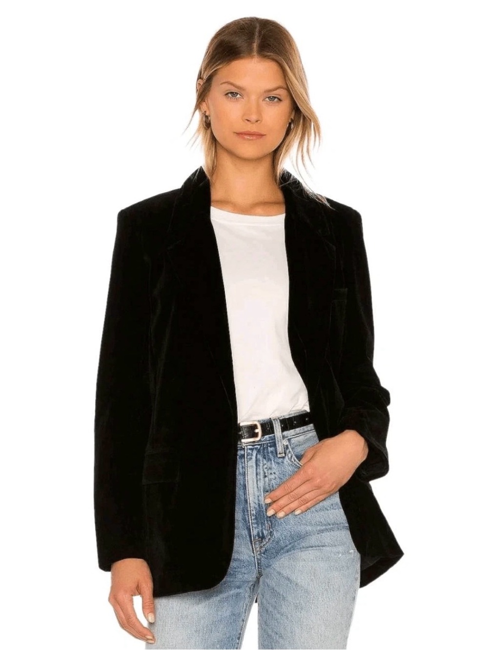 BB Dakota by Steve Madden Crush Alot Black Velvet Lined Blazer NWT Small C67-052